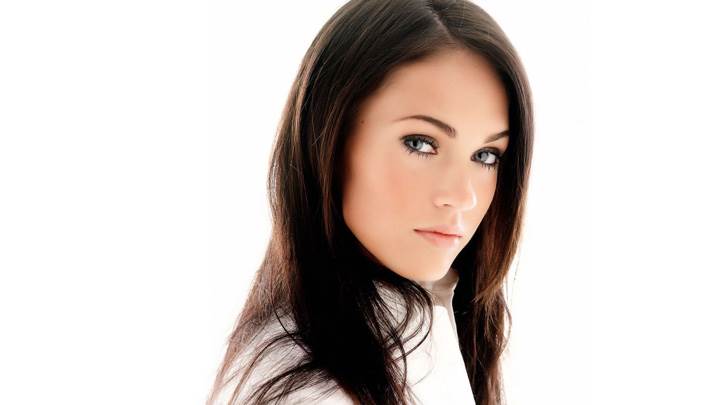 Hot Megan Fox Side Pose N White Background